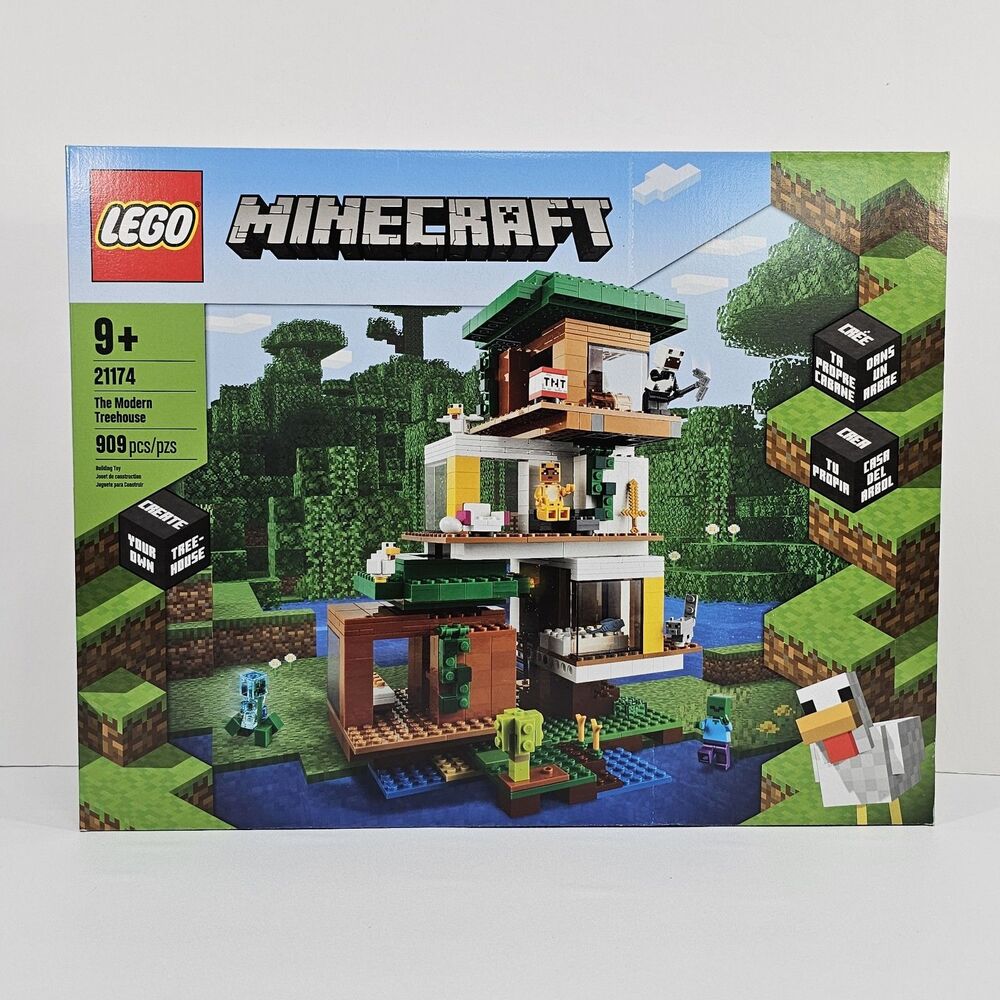 LEGO 21174 Minecraft The Modern Treehouse Building Set, 909 Pieces, New, Retired